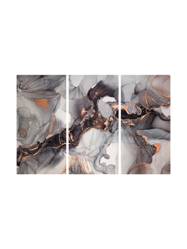 image LAND, image LAND Digitaldruck auf Glas Abstrakt in Grau und Gold Gelb | Schubiger Möbel