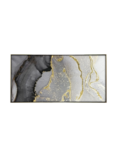 image LAND, image LAND Digitaldruck auf Glas Abstrakt in Grau und Gold Gelb | Schubiger Möbel