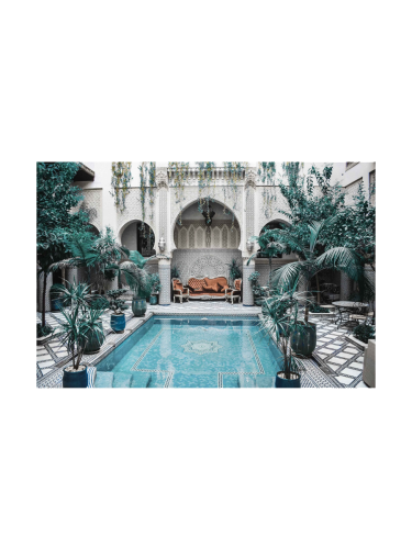 image LAND, image LAND Glasbild Innenhof in Marrakesch  | Schubiger Möbel