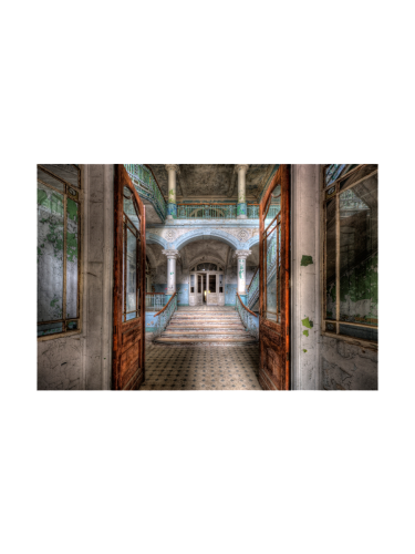 image LAND, image LAND Digitaldruck auf Glas Lost Place Treppe 120 x 80 cm  | Schubiger Möbel
