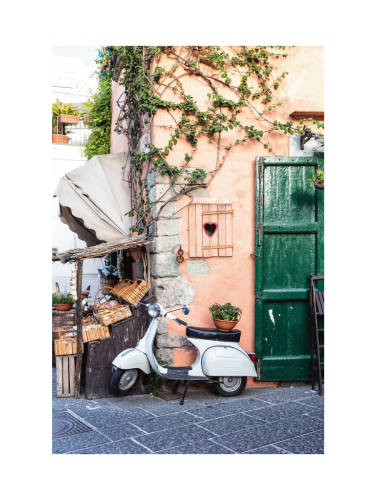 image LAND, image LAND Digitaldruck auf Glas Moped am Strassenrand  | Schubiger Möbel