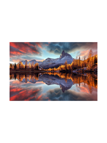 image LAND, image LAND Acrylglasbild Spiegelnde Berge im Sonnenaufgang  | Schubiger Möbel