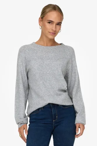 Only, ONLY Rundhalspullover "ONLRICA LIFE L/S PULLOVER KNT NOOS" Materialmix, regular fit