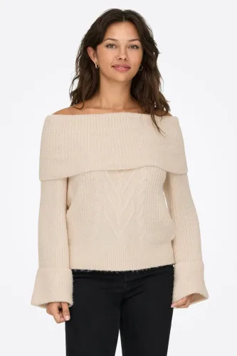 Only, ONLY Strickpullover "ONLLUNA LS OFF SHOULDER PULLOVER KNT"
