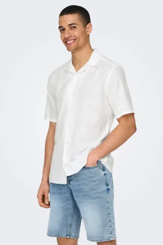 Only & Sons, ONLY & SONS Kurzarmhemd "ONSCAIDEN SS SOLID RESORT LINEN NOOS"