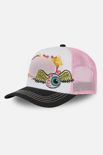 Von Dutch, Von Dutch Trucker Cap / Snapback - Black + White + Rose Einheitsgroesse Damen