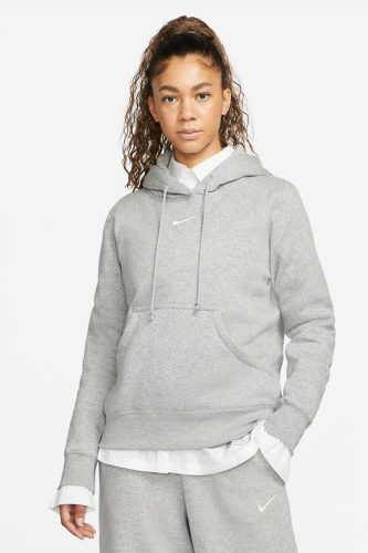 Nike Sportswear Phoenix Fleece Kapuzensweatshirt - Dark Grey Heather + Sail XS Damen