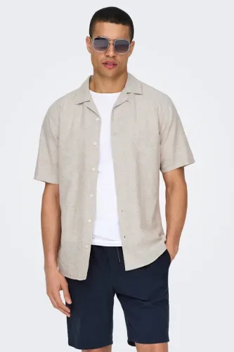 Only & Sons, ONLY & SONS Kurzarmhemd "ONSCAIDEN SS SOLID RESORT LINEN NOOS"