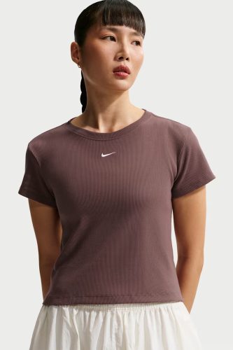 Nike - T-Shirt, W Nsw Rib  Tght Ss Tee, S, Hellbraun