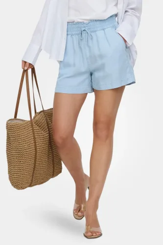 Only ONLCHARIS Stoffshorts - Light Blue XS Damen