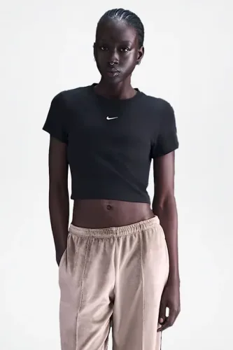 Nike Crop T-Shirt - Black L Damen