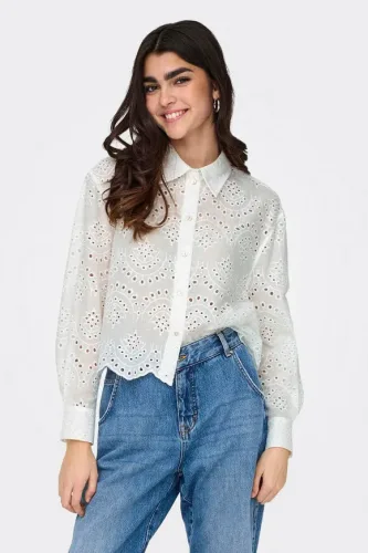 Only Oversize Bluse - Cloud Dancer XS Damen