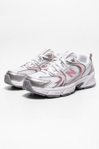 New Balance GR530 Sneaker - White + Light Pink + Silver EU37 Kids