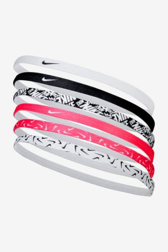 Nike Sechserpack Sport Haarbänder - White + Black + Pink Einheitsgroesse Damen