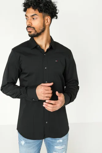 Tommy Jeans, Tommy Jeans Langarmhemd "Sabim Stretch Shirt" Stretch Hemd, Premium, Slim Fit, mit Elasthan