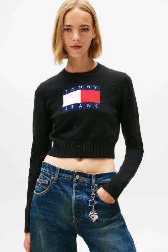 Tommy Jeans, Tommy Jeans Strickpullover "TJW SPARKLE FLAG SWEATER EXT"