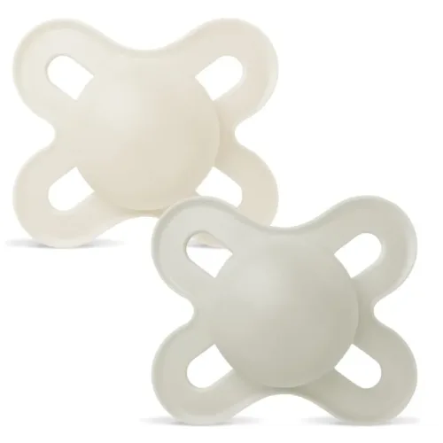 MAM Start Nuggi Silikon, 0-2 Monate, beige/grau (2 Stk)