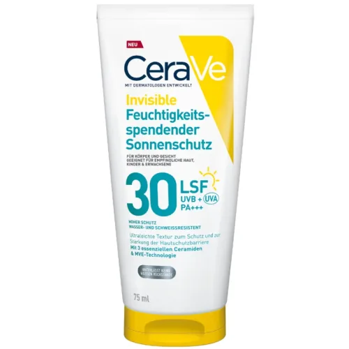 CeraVe - Invisible Feuchtigkeitsspendender Sonnenschutz LSF 30, 75 ml
