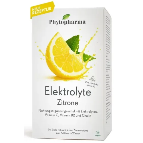 Phytopharma - Elektrolyte Zitrone Sticks, 30 Stück