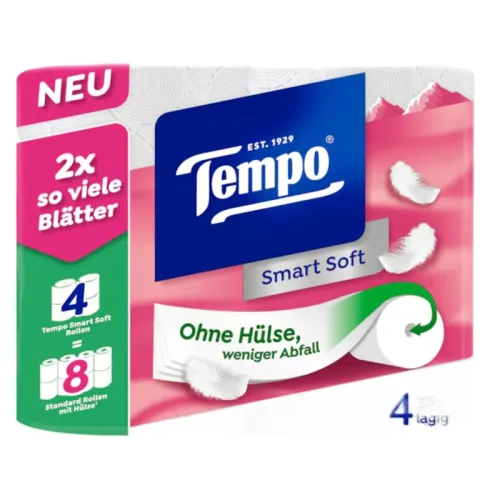 Tempo Toilettenpapier Smart, 4-lagig, 280 Blatt (4 Stk)