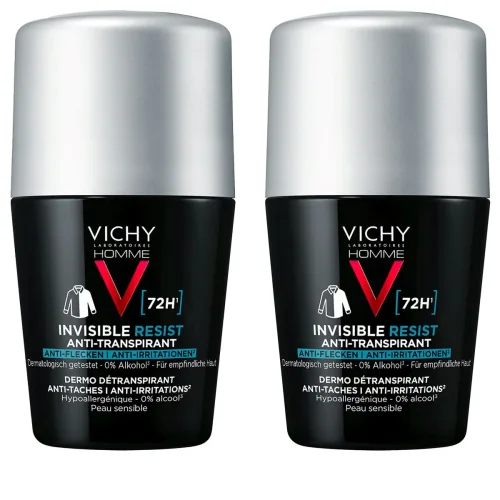 VICHY, Vichy Men Deo 72H Invisible Roll-on 2 x 50 ml