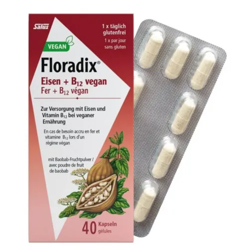 Salus, FLORADIX VEGAN Eisen+Vitamin B12 Kaps 40 Stk