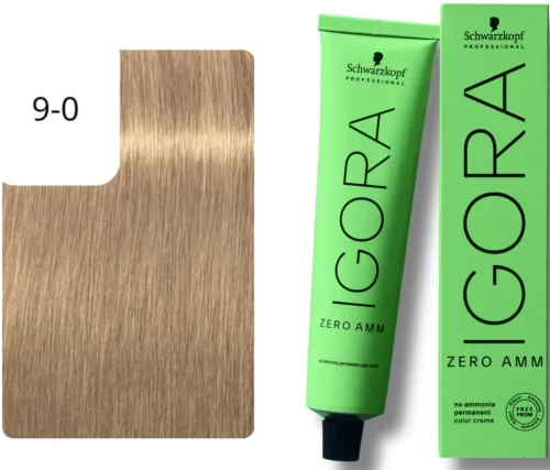 Schwarzkopf Professional, Schwarzkopf Professional Igora Zero Amm 9-0 Extra Light Blonde 60ml