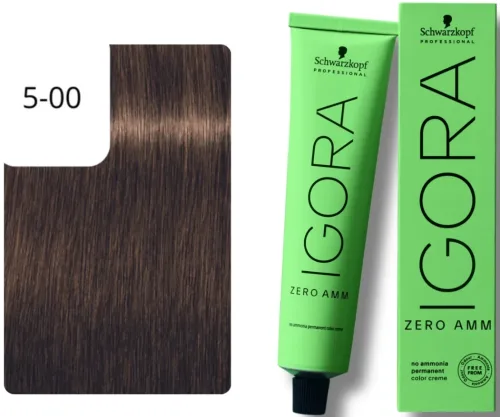 Schwarzkopf Professional, Schwarzkopf Professional Igora Zero Amm 5-00 Light Brown Natural Extra 60ml