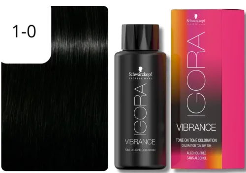 Schwarzkopf Professional, Schwarzkopf Professional Igora Vibrance 1-0 Black 60ml