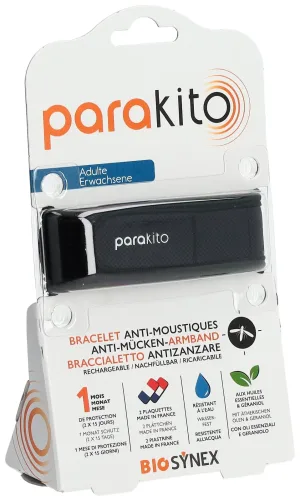 parakito Mückenarmband Erwachsene schwarz (1 Stk)