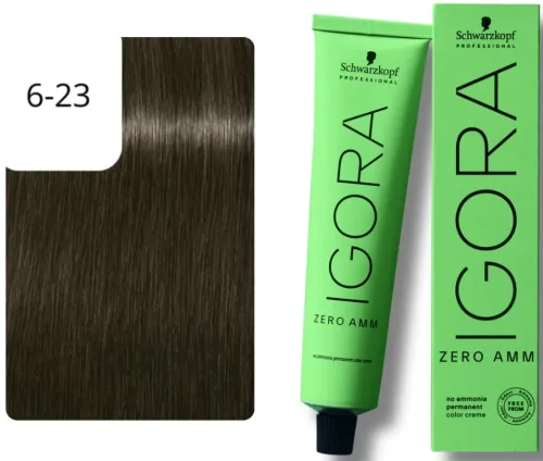 Schwarzkopf Professional, Schwarzkopf Professional Igora Zero Amm 6-23 Dark Blonde Ash Matt 60ml