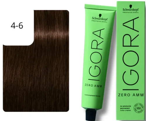 Schwarzkopf Professional, Schwarzkopf Professional Igora Zero Amm 4-6 Medium Brown Chocolate 60ml