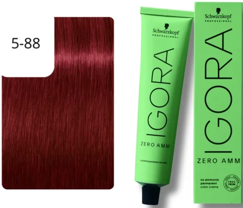 Schwarzkopf Professional, Schwarzkopf Professional Igora Zero Amm 5-88 Light Brown Red Extra 60ml