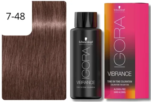 Schwarzkopf Professional, Schwarzkopf Professional Igora Vibrance 7,48 Hellblond Beige Rot 60ml