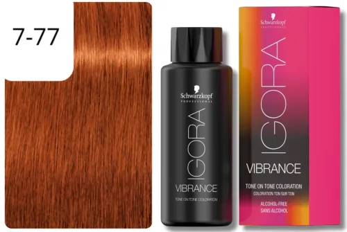 Schwarzkopf Professional, Schwarzkopf Professional Igora Vibrance 7-77 Medium Blonde Copper Extra 60ml