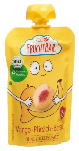 PDM to be maintained, FruchtBar Bio Kompott Mango Pfirsich Banane Ohne Zuckerzusatz
