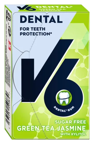 V6, V6 Dental Care Kaugummi Green Tea Jasmine Box