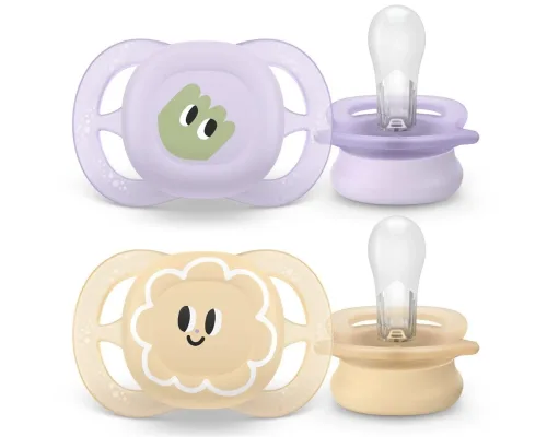 PHILIPS AVENT, Philips Avent Ultra Start Schnuller 0-6 Monate, Pfirsich/Lila Design
