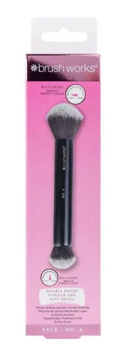 BRUSHWORKS, Brushworks Double Ended Powder and Buff Brush No. 6 Box