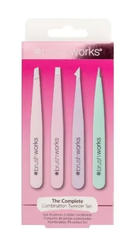 BRUSHWORKS, Brushworks Combination Tweezer Set Pastel 4 Stück Box