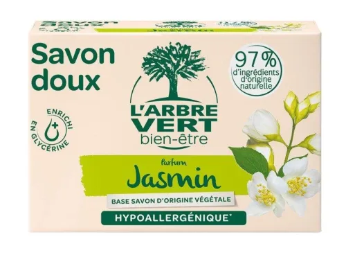 L'ARBRE VERT, L'arbre Vert ökologische Handseife mit Jasminduft 90 g