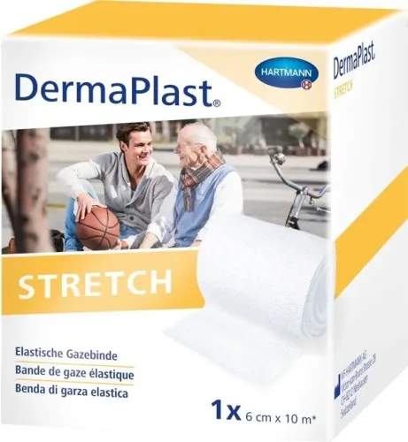 DermaPlast Stretch Gazebinde, 6cmx10m, weiss (1 Stk)