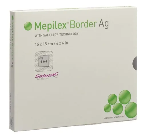 Mepilex Border Ag Schaumverband 15x15cm (5 Stk)