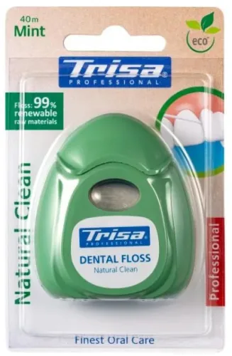 Trisa - Zahnseide Natural Clean, mint, 40m, 40M