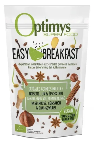 OPTIMYS Easy Breakfast Haselnuss Leinsamen Chai Bio (350g)