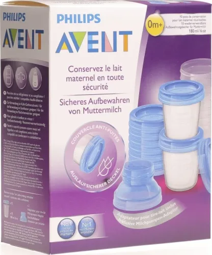 Aufbewahrungsbecher für Muttermilch, SCF618/10, 10x180ml Becher