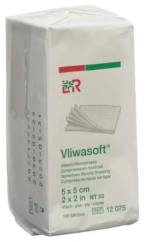 Vliwasoft Vliesstoffkomprresse 5x5cm, 4-lagig (100 Stk)