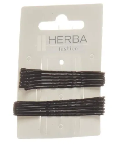HERBA, Herba Klemme gewellt, schwarz, 12 Stk., 6 + 6.5 cm