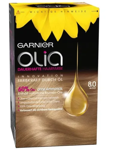 Olia, Garnier Olia dauerhafte Haarfarbe 8.0 Blond, 1Stk
