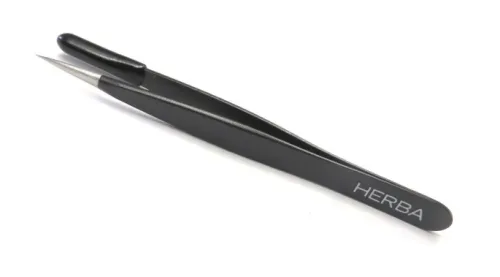 HERBA, Herba.Pinzette spitz, Inox, schwarz